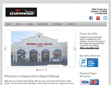 Tablet Screenshot of cypressautorepair.com